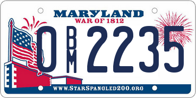 MD license plate 0BM2235