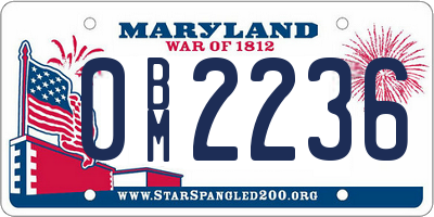 MD license plate 0BM2236