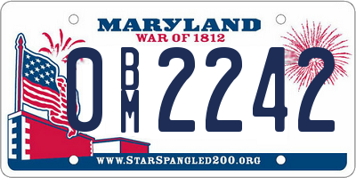 MD license plate 0BM2242