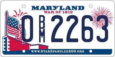 MD license plate 0BM2263