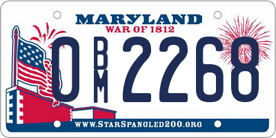 MD license plate 0BM2268
