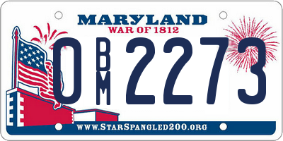 MD license plate 0BM2273