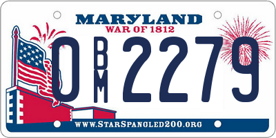 MD license plate 0BM2279