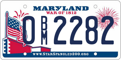 MD license plate 0BM2282