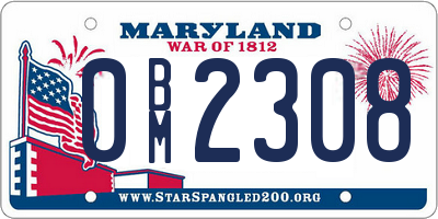 MD license plate 0BM2308