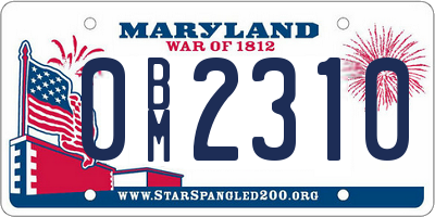 MD license plate 0BM2310