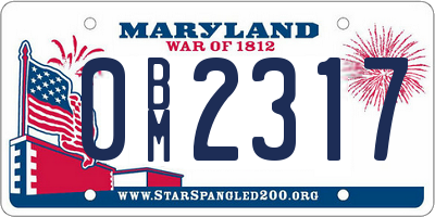 MD license plate 0BM2317
