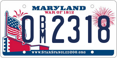 MD license plate 0BM2318