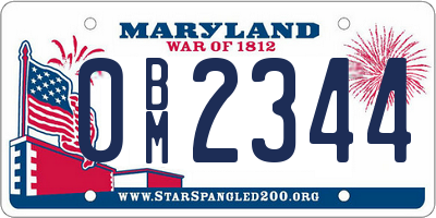 MD license plate 0BM2344