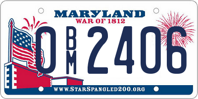 MD license plate 0BM2406