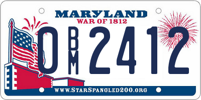 MD license plate 0BM2412