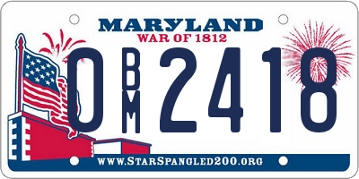 MD license plate 0BM2418