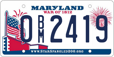 MD license plate 0BM2419
