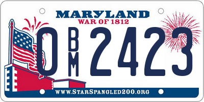MD license plate 0BM2423