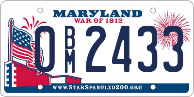 MD license plate 0BM2433