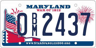 MD license plate 0BM2437