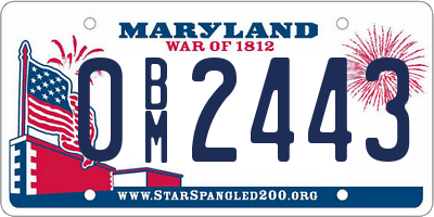 MD license plate 0BM2443