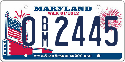 MD license plate 0BM2445