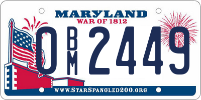 MD license plate 0BM2449