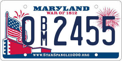 MD license plate 0BM2455