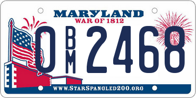 MD license plate 0BM2468