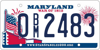 MD license plate 0BM2483