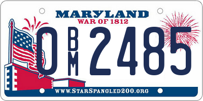 MD license plate 0BM2485