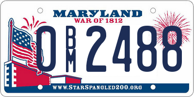 MD license plate 0BM2488