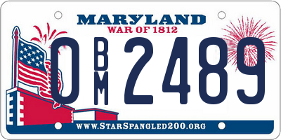MD license plate 0BM2489