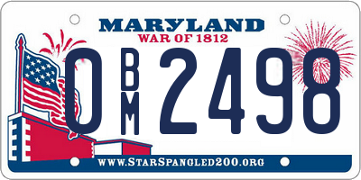 MD license plate 0BM2498