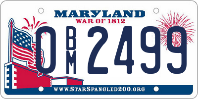 MD license plate 0BM2499