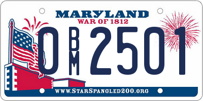 MD license plate 0BM2501