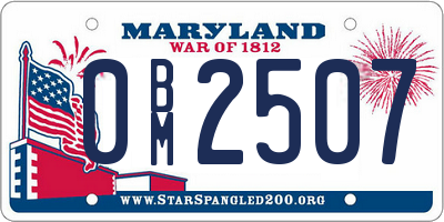 MD license plate 0BM2507