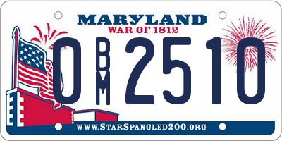 MD license plate 0BM2510