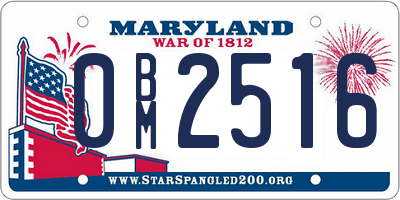 MD license plate 0BM2516