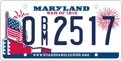 MD license plate 0BM2517