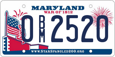 MD license plate 0BM2520