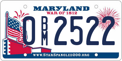 MD license plate 0BM2522