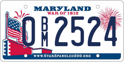 MD license plate 0BM2524