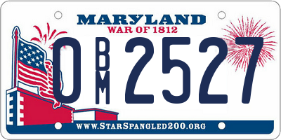 MD license plate 0BM2527