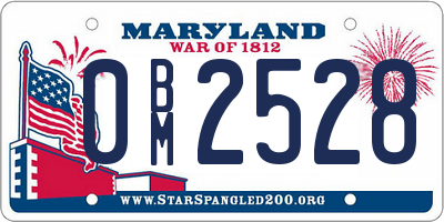 MD license plate 0BM2528