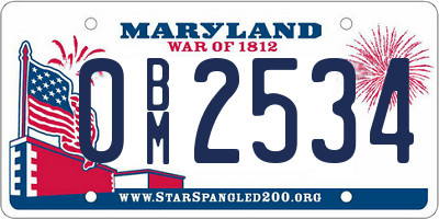 MD license plate 0BM2534