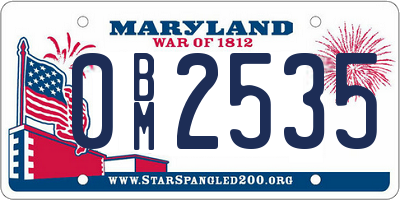 MD license plate 0BM2535