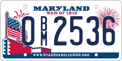 MD license plate 0BM2536