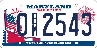 MD license plate 0BM2543