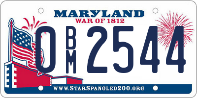 MD license plate 0BM2544