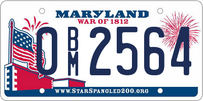MD license plate 0BM2564