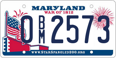 MD license plate 0BM2573