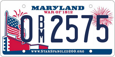 MD license plate 0BM2575