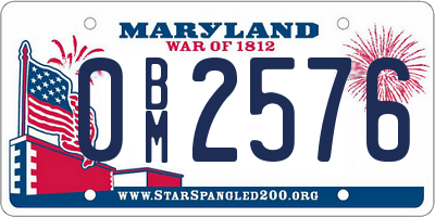 MD license plate 0BM2576